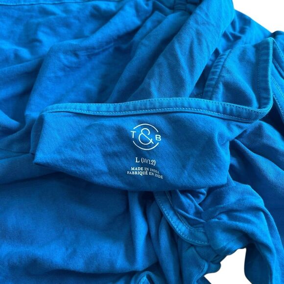 Treasure & Bond Blue Sleeveless Cinched Crossback Romper L Girl - Picture 3 of 3